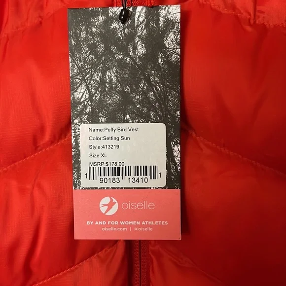 NWT Oiselle Puffy Bird Vest in Setting Sun - Picture 7 of 9